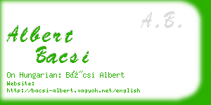 albert bacsi business card
